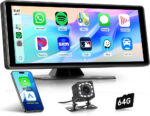 Portable Wireless Carplay Screen wiith Backup Camera Android Auto Portable Car Radio Car play, 7" HD IPS Touch Screen Bluetooth FM Transmitter Mirror Link OTA SuperLink AUX 7-32V - Image 4