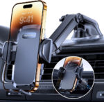 Miracase Car Phone Holder,Super Suction Cup & Ultra Stable Double Steel-Hook,360° Rotation Multi-Scene Mobile Phone Mount Cradle for Cars，One-Button Release for all 4.5"-7" Smartphone
