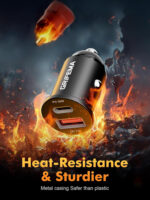 GRIFEMA Car Charger 30W, Dual Port Cigarette Lighter USB Charger with 30W PD USB-C and 18W QC 3.0 USB-A, Fast Car Charger for iPhone 16 15 14 13 Pro, Samsung Galaxy, iPad, Aluminium Housing - Image 5