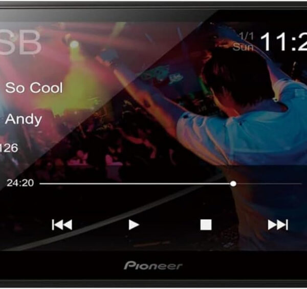 Pioneer DMH-A340DAB Mechafree 6.8” Capacitive touchscreen multimedia player, with Smartphone Mirroring. Bluetooth, DAB/DAB+ Digital Radio, 13-band GEQ