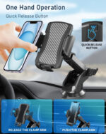 Hoppac Phone Holder for Cars, Ultra Strong Suction Car Phone Mount Cradle for Dashboard Windscreen, 360° Rotation & One Button Release, for iPhone Smartphone 4.0''-7.0'' - Image 4