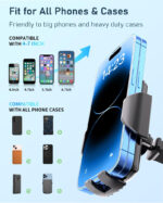 Hoppac Phone Holder for Cars, Ultra Strong Suction Car Phone Mount Cradle for Dashboard Windscreen, 360° Rotation & One Button Release, for iPhone Smartphone 4.0''-7.0'' - Image 5