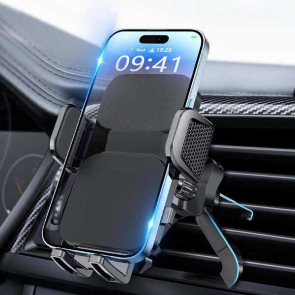 Brencco Car Phone Holder Air Vent, 360° Rotation Car Phone Holder Hook Clip & Legs Double Support One Button Release Phone Holder for Cars Vent for iPhone, Galaxy, All 4.0''-7.0'' Smartphones