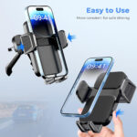 Brencco Car Phone Holder Air Vent, 360° Rotation Car Phone Holder Hook Clip & Legs Double Support One Button Release Phone Holder for Cars Vent for iPhone, Galaxy, All 4.0''-7.0'' Smartphones - Image 2