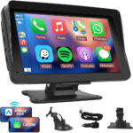 Portable Car Stereo with Wireless Carplay Android Auto, Rimoody 10.26 inch Touchscreen Portable Car Play Screen with Siri Transmission Bluetooth Rear Backup Camera Voice Control TF Card 9V-36V - Image 3