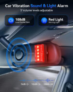 108dB Car Alarm System, Vehicle Anti-Theft Vibration Sensor Alarm & Red Light, Wireless Remote Anti Theft Car Device with Magnetic Install Design for Car, Truck - Image 2