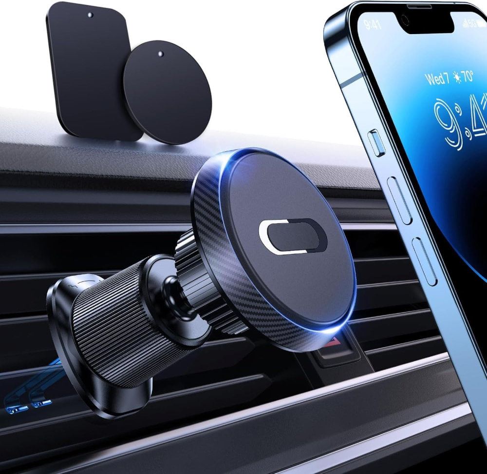 Miracase Magnetic Mobile Phone Holder for Car Vent, No Blocking Vent Hands Free Universal Car Phone Holder, Cell Phone Automobile Mount Compatible with iPhone, Samsung and All Phones