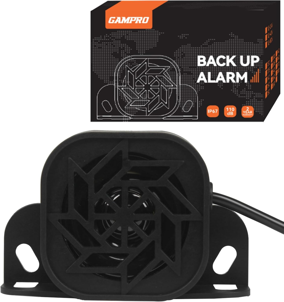 Car Backup Alarm 110dB12V-80V IP67 Waterproof Dustproof Reversing Alarm with Super Loud Beep for Trucks Van Forklift Car Truck Agricultural Vehicles