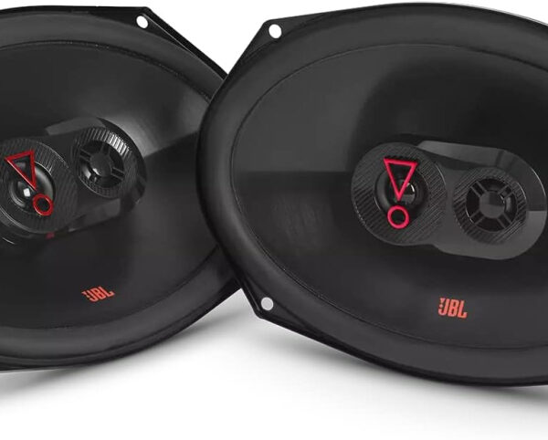 JBL Stage3 9637 3-way car speaker set by Harman Kardon - 375 watt car speakers - oval JBL box large 6" x 9" (152 mm x 230 mm), black