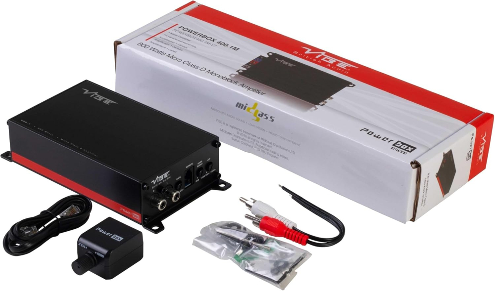 VIBE Powerbox Micro Mono Amplifier - 1 x 400W, Black