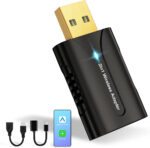 Carplay Wireless Adapter & Android Auto Wireless Adapter uk, 2 in 1 Mini Adapter With Gold-Planting Copper Interface, OEM AutoConnectivity,Compatible with iOS 10+ and Android 11 (Black)