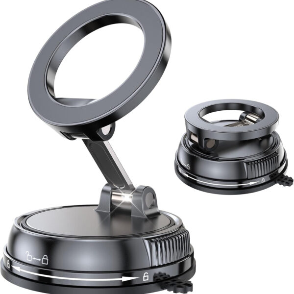 GizmoVine Vacuum Magnetic Phone Holder for Car,Suction Car Phone Holder 360° Rotatable,Foldable & Adjustable For Magsafe Car Mount,78LBS Suction,for iPhone 17 Pro MAX 16 15 14 12 13,Android