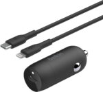Belkin BoostCharge 30W Fast Car Charger With USB-C Power Delivery Port, Compact Design, Cable Included, Universal Compatibility for iPhone 16, 15, Galaxy S23, Note and More - Black - Image 3