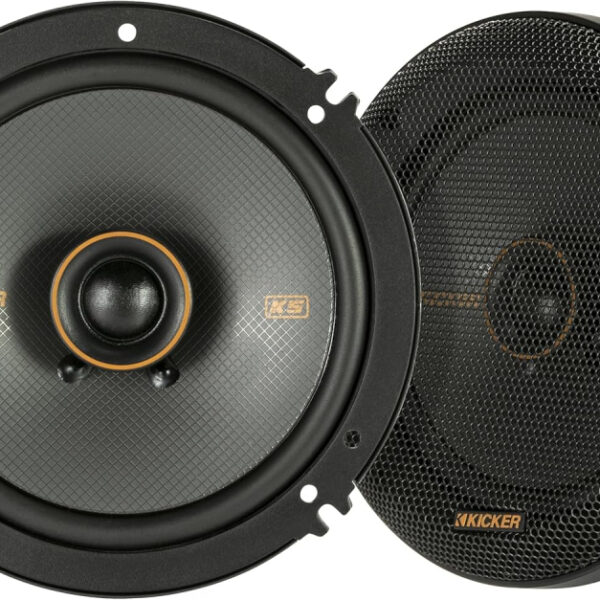 KICKER 51KSC6504 Coaxial Speaker System, 2-Way Design, One (1) Pair, 6.5" (160mm) Polypropylene Woofer/Midrange, 3/4" (20mm) Silk-Dome Tweeters, 100 Watts RMS, 200 Watts Peak