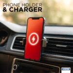STATUS Car Charger, Wireless 15W | Car Charger Adapter, Includes USB-C Cable, Black | Wireless | SBWCC1PKB6 - Image 2