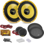 Pyle Component Car Speakers 16.5cm – 2-Way 400W High-Performance Audio with Yellow Poly Injection Cone, Butyl Rubber Surround, 1.13kg Magnet, Crossover & Wiring Kit