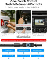 AUTO-VOX Car Reversing Camera: 6 Switchable Systems - Easy Button Switching,180° Wide Angle Lens, No Fisheye Effect, Stealth OEM Style,1080P HD, IP69K Waterproof Parking Camera for Car, SUV, Truck - Image 2