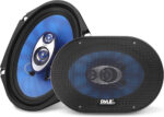 Pyle 3-Way Car Speakers, 300W Door Mount Stereo Set, 10 x 15 cm Universal Coaxial Audio System, 4 Ohm Vehicle Replacement Speaker Pair, Car Audio Loud Sound System (Blue) - Image 2