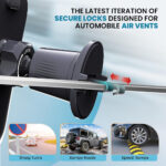 PORTENTUM Car Phone Holder, Air Vent Car Phone Mount Cradle 360° Rotation - Upgraded Hook Clip and One Button Release Function - Super Stable Phone Holder Compatible with 4.0 to 7 inches Phones - Image 2