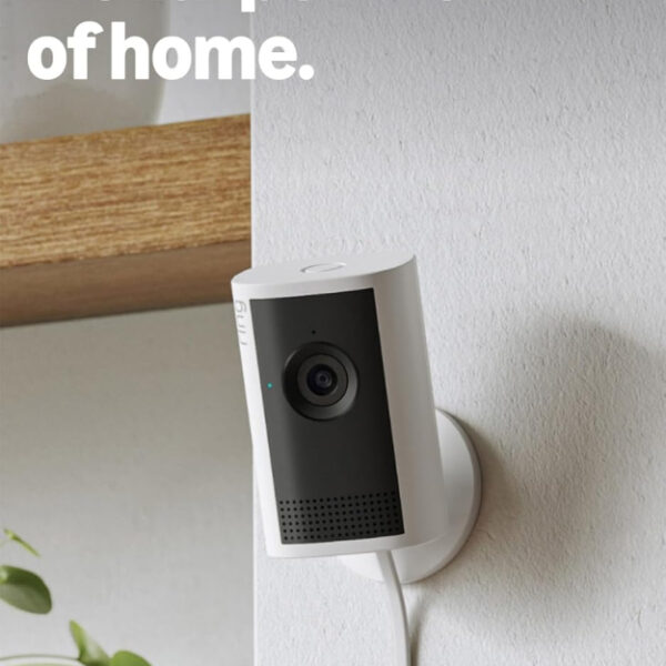 Ring Indoor Camera Plus (newest gen)| Plug-In Security Camera | Retinal 2K, 4x Enhanced Zoom, Low-Light Sight, Manual Lens Cover | 30-day free trial of Ring Subscription Plan