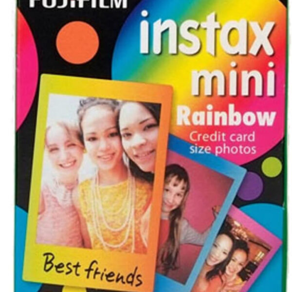instax mini insant film, Rainbow border, 10 shot pack, suitable for all instax cameras and printers