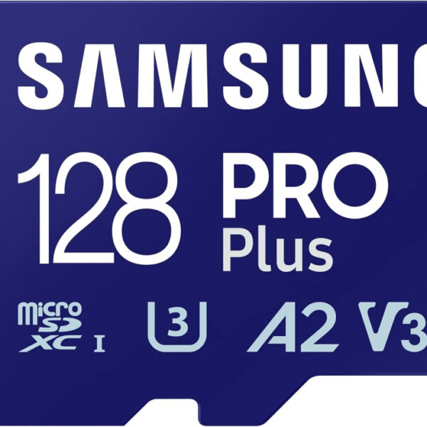 Samsung PRO Plus MicroSD Card, 128 GB, UHS-I U3, Full HD & 4K UHD, Read Speed 180 MB/s, Write Speed 130 MB/s, Memory Card for Cameras and Drones, Includes USB Card Reader, MB-MD128SA/EU