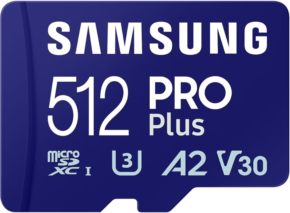 Samsung PRO Plus MicroSD Card, 512 GB, UHS-I U3, Full HD & 4K UHD, Read Speed 180 MB/s, Write Speed 130 MB/s, Memory Card for Cameras and Drones, Includes USB Card Reader, MB-MD512SA/EU