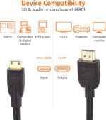 Amazon Basics High Speed Mini HDMI (Source) to HDMI (Display) Cable, 1.8 m, Black - Image 4
