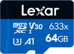 Lexar 64GB Micro SD Card, microSDXC UHS-I Card W/O SD Adapter, microSD Memory Card up to 100MB/s Read, A1, Class 10, U3, V30, TF Card for Smartphones/Tablets/IP Cameras