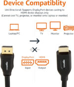 Amazon Basics DisplayPort to HDMI Cable, Uni-Directional, 1080p, 1920x1200, 4K@60Hz, 1.8 m, Gold-Plated Plug, Black - Image 4