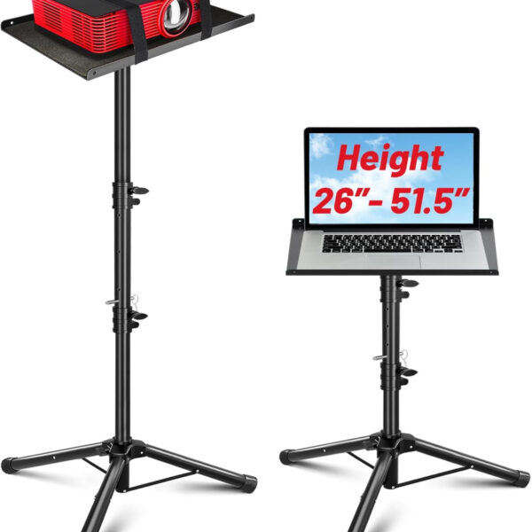 CAHAYA Projector Tripod Stand Laptop Stand Portable Projector Laptop Stand Multifunctional DJ Rack Stand with Adjustable Height for Outdoor Movies, Computer, Book, DJ Equipment CY0331