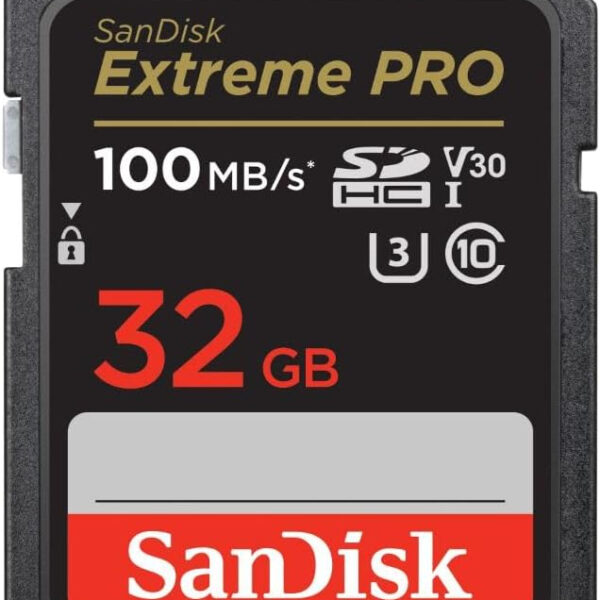 SanDisk 32GB Extreme PRO RescuePRO Deluxe SDHC+ card, up to 100MB/s, UHS-I, Class 10, U3, V30