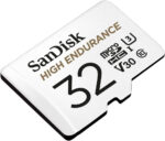 SanDisk HIGH ENDURANCE Video Monitoring for Dashcams & Home Monitoring 32 GB microSDHC Memory Card + SD Adaptor, Up to 100 MB/s read and 40 MB/s Write, Class 10, U3, V30, White - Image 2