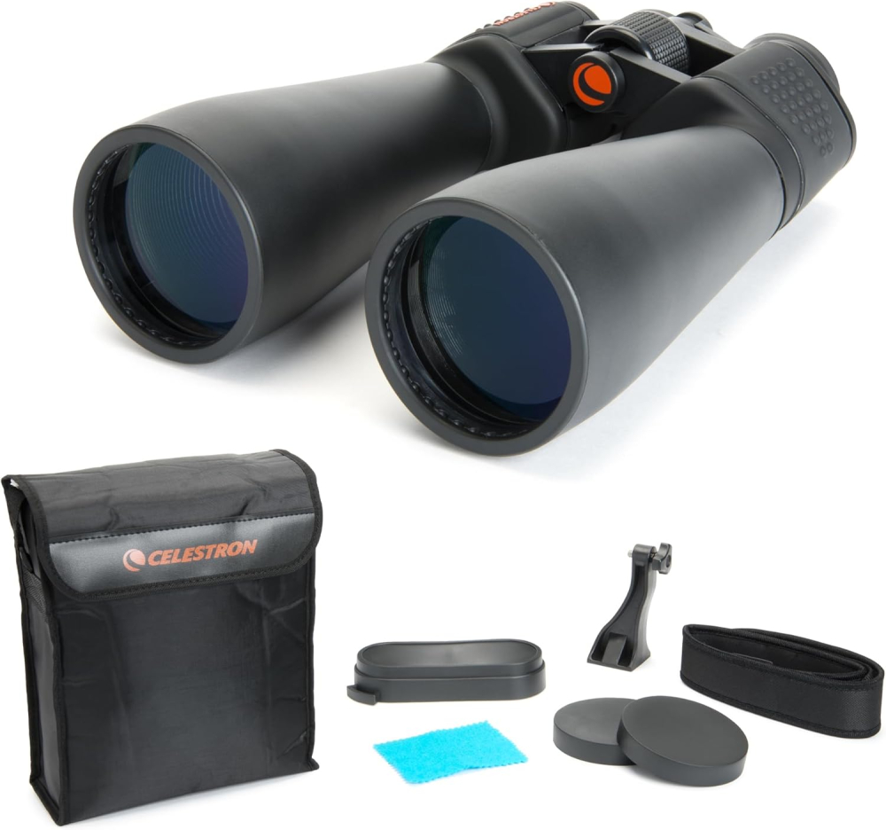 Celestron 71009 SkyMaster 15x70mm Porro Prism Binoculars with Multi-Coated Lens and BaK-4 Prism Glass, Black