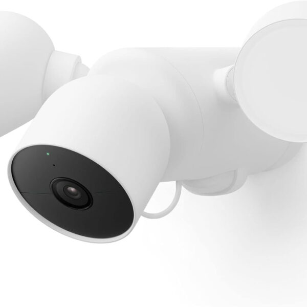 Google GM493 and G3AL9 Nest Cam with Floodlight (Outdoor, Wired) Security Camera - Smart Home WiFi Camera, Snow