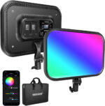 NEEWER 9" LED Video Light Panel, Dimmable DSLR Camera Soft Lighting with Mini Desk Tripod Stand, USB Type C Ports, 3200K~5600K CRI95+ for Studio Photography Video Recording Live Streaming, NL-116AI - Image 4