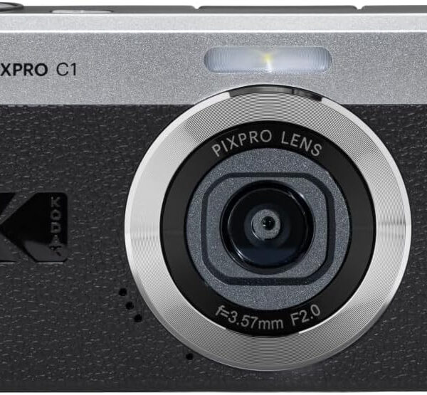 KODAK Pixpro C1 – Ultra-Compact Digital Camera | 13MP BSI CMOS, 4X Zoom, 2.8" LCD Screen, LED Flash, Built-in Battery – Black