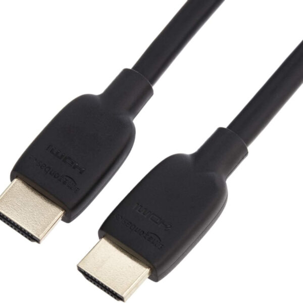 Amazon Basics HDMI Cable, 48Gbps Certified Ultra High Speed, 8K@60Hz, 4K@120Hz, Gold-Plated Plugs, Ethernet Ready, 1.8 m, Black