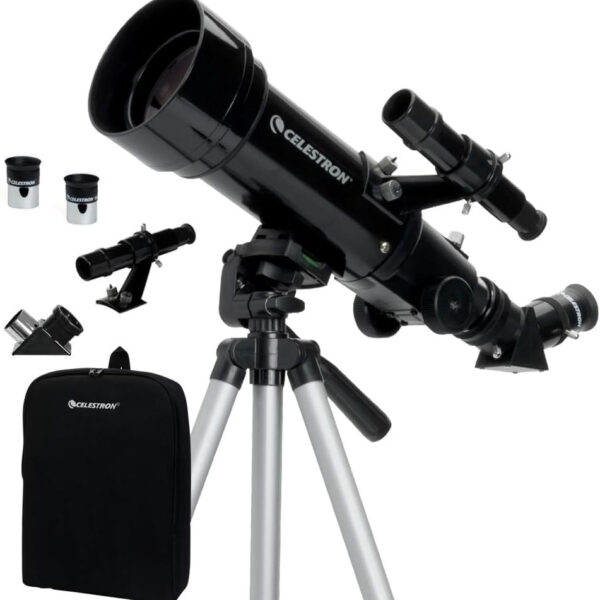 Celestron 21035-ADS Travel Scope 70 Refractor Telescope Kit with Backpack, Black (Amazon Exclusive Including Additional 4mm Eyepiece and 3x Barlow Lens)