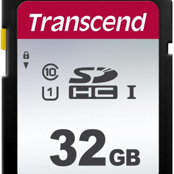Transcend SDC300S 32GB SDHC, C10, U1 Memory Card, Speed up to 100MB/s for Digital Cameras