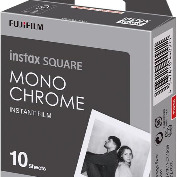 instax SQUARE instant film Monochrome, 10 shot pack, suitable for all instax SQUARE cameras and printers