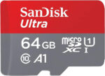 SanDisk Ultra 64GB microSDXC Memory Card + SD Adapter with A1 App Performance Up to 120MB/s, Class 10, UHS-I