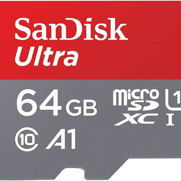 SanDisk Ultra 64GB microSDXC Memory Card + SD Adapter with A1 App Performance Up to 120MB/s, Class 10, UHS-I