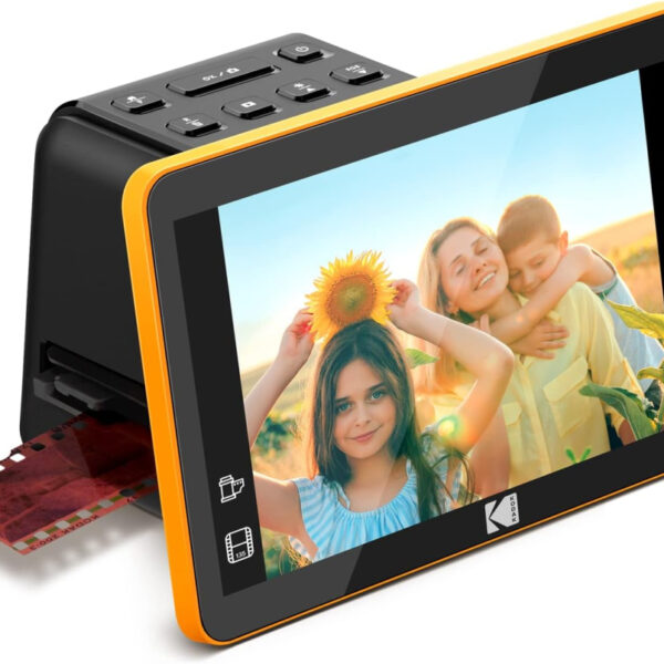 KODAK RODFS70 Kodak Slide And Scan Digital Film Scanner 7 Inches Max - Large 7 Inches LCD Screen, Convert Color and B and W Negatives and Slides 35 mm, High Resolution 22 MP JPEGs,Black