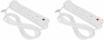 STATUS 4 Way Socket Extension Lead, 1m Cable Multi-Plug Power Strip for Home & Office Use, Wall Mountable in White (4WS1M20) - Image 2