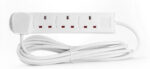 STATUS 4 Way Socket Extension Lead, 1m Cable Multi-Plug Power Strip for Home & Office Use, Wall Mountable in White (4WS1M20) - Image 5