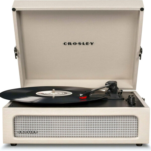 Crosley Voyager Portable Turntable - Bluetooth Record Player, 3-Speed Suitcase Vinyl Player, Home Turntables for Vinyl Records, Built in Stereo Speakers & Bluetooth Receiver, AUX Input, Dune