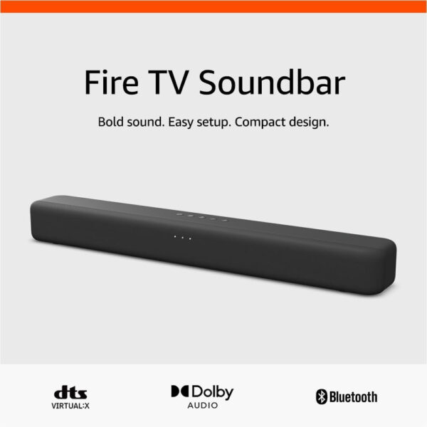 Amazon Fire TV Soundbar, 2.0 speaker with DTS Virtual:X and Dolby Audio, Bluetooth support