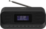 Groov-e Rise - Digital Alarm Clock with FM Radio, LCD Display, & Dimmer Function - 12hr/24hr Time Modes - Mains Powered, Backup Battery System - Black - Image 3