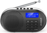 Groov-e Boston Wooden DAB & FM Digital Radio - Built-In Alarm Clock, Dynamic Range Control & Bluetooth Connectivity - LCD Display - Mains or Battery Operated - Portable Radio - 40 Preset Stations - Image 2